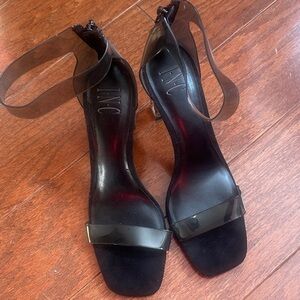 INC International Concepts Women's Black Strappy Heels